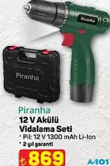 PİRANHA 12 V AKÜLÜ VİDALAMA SETİ